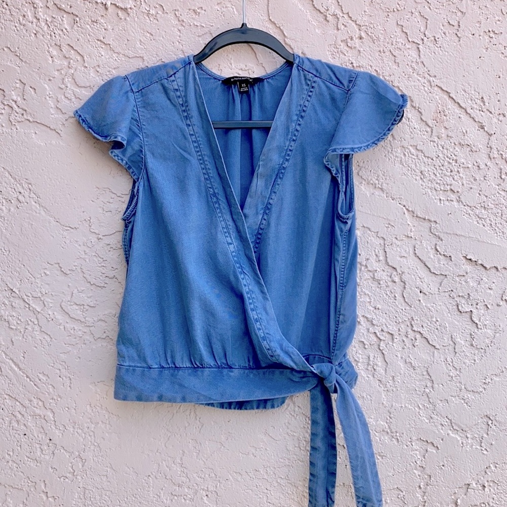 Banana Republic Chambray Wrapped Top